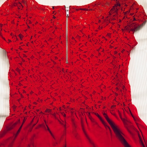 Red Lace Back Dress - Picture 2 of 2